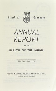 Cover of: [Report 1972] | Greenock (Scotland). Burgh Council
