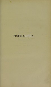 Cover of: Pistis Sophia: opus gnosticum Valentino adjudicatum e codice manuscripto Coptico Londinensi descriptum