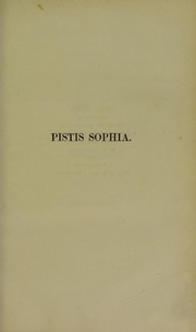 Pistis Sophia by Petermann, Jul. Henr., M. G. Schwartze