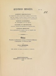 Th©·se pr©♭sent©♭e et publiquement soutenue ©  la Facult©♭ de m©♭decine de Montpellier, le 28 f©♭vrier 1840 by F.G. Baleste