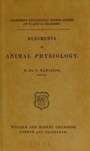 Cover of: Rudiments of animal physiology