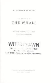 Cover of: The sounding of the whale : science & cetaceans in the twentieth century