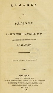 Cover of: Remarks on prisons