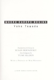 Cover of: Where Europe begins