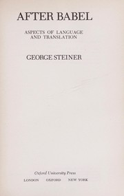 Cover of: After Babel | George Steiner