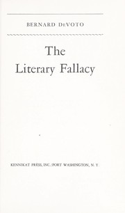 Cover of: The literary fallacy. by Bernard Augustine De Voto