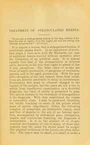 Cover of: Treatment of strangulated hernia: read in the Section on Surgery and Anatomy at the Forty-fifth Annual Meeting of the American Medical Association, held at San Francisco, June 5-8, 1894