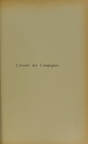 Cover of: L'avenir des campagnes