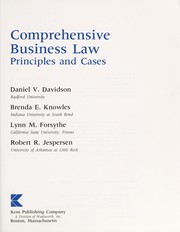 Cover of: Comprehensive business law : principles and cases by 