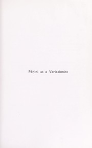 Pāṇini as a variationist by Paul Kiparsky