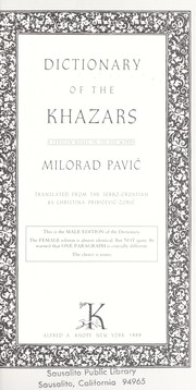 Cover of: Dictionary of the Khazars by Milorad Pavic