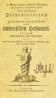 Cover of: Kritisches Dispensatorium der geheimen, spezifischen und universellen Heilmittel