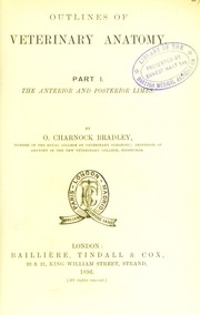 Cover of: Outlines of veterinary anatomy by O. Charnock Bradley