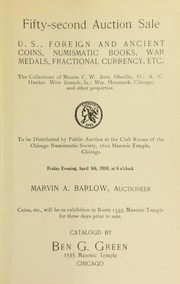 Cover of: Fifty-second auction sale: U. S. foreign and ancient coins ... the collections of messrs. C. W. Best ... A. C. Hunter ... Wm. Herzstock ...