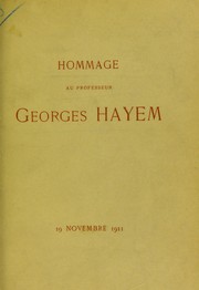 Cover of: Hommage au Professeur Georges Hayem