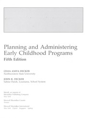 Cover of: Planning and administering early childhood programs by Celia Anita Decker