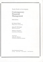 Cover of: Study guide to accompany contemporary financial management [by] R. Charles Moyer, James R. MacGuigan, William J. Kretlow