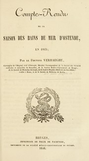 Cover of: Comte-rendu de la saison des bains de mer d'Ostende, en 1845