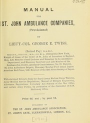 Cover of: Manual for St. John ambulance companies, (Provisional)