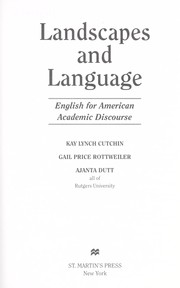 Cover of: Landscapes and language by Kay Lynch Cutchin