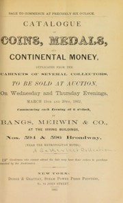 Cover of: Catalogue of coins, medals, and continental money ...