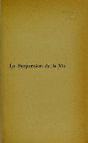 Cover of: La suspension de la vie