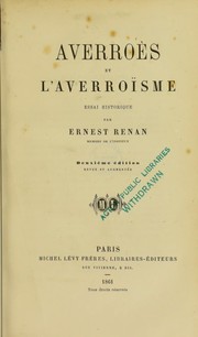Cover of: Averroès et l'averroïsme by Ernest Renan
