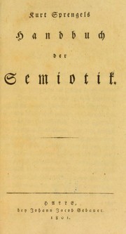 Cover of: Handbuch der Semiotik by Sprengel, Kurt Polycarp Joachim