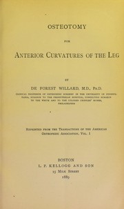 Osteotomy for anterior curvatures of the leg by De Forest Willard
