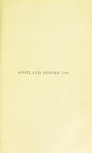 Cover of: Scotland before 1700 by Peter Hume Brown