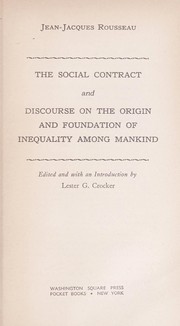Cover of: The Social Contract and Discourse on the Origin of Inequality by Jean-Jacques Rousseau