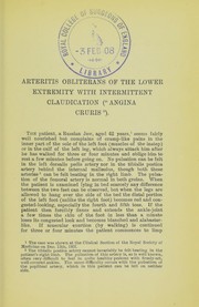 Cover of: Arteritis obliterans of the lower extremity with intermittent claudication ("Angina cruris") by Frederick Parkes Weber