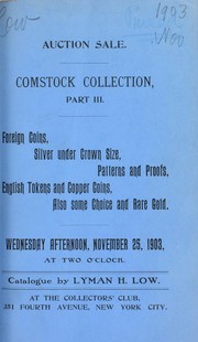 Cover of: Catalogue of part three of the Comstock collection ...