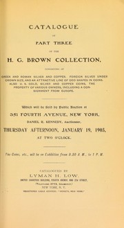 Cover of: Catalogue of part three of the H. G. Brown collection ...