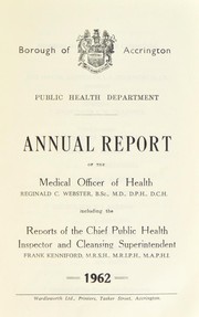 Cover of: [Report 1962] by Accrington (England). Borough Council