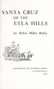 Cover of: Santa Cruz of the Etla Hills