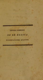 Cover of: De re medica, dissertationes quatuor