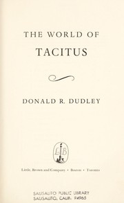 Cover of: The world of Tacitus by Donald Reynolds Dudley