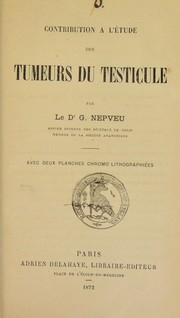 Cover of: Contribution ©  l'©♭tude des tumeurs du testicule