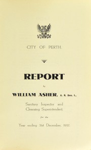 Cover of: [Report 1937] by Perth (Scotland). City Council