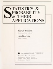 Cover of: Statistics & probability & their applications