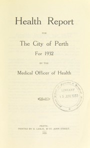 Cover of: [Report 1932] by Perth (Scotland). City Council