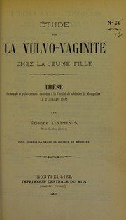 ©tude sur la vulvo-vaginite chez la jeune fille by ©tienne Daphnis