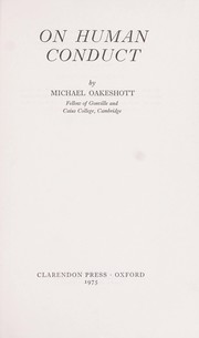 Cover of: On human conduct | Michael Joseph Oakeshott