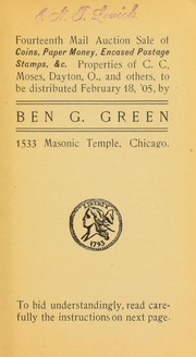 Cover of: Fourteenth mail auction sale of coins, paper money, encased postage stamps, &c by Green, Ben G. (Chicago)