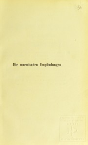 Cover of: Die mnemischen Empfindungen by Richard Wolfgang Semon