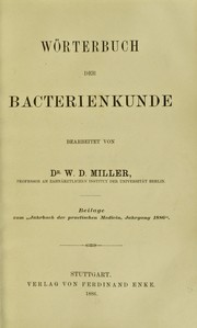 Cover of: W©œrterbuch der Bacterienkunde