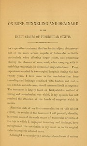 Cover of: Bone tunneling and drainage in the early stages of tubercular coxitis