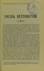 Cover of: Facial restoration