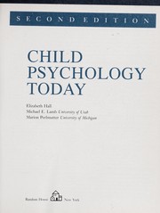 Cover of: Child psychology today